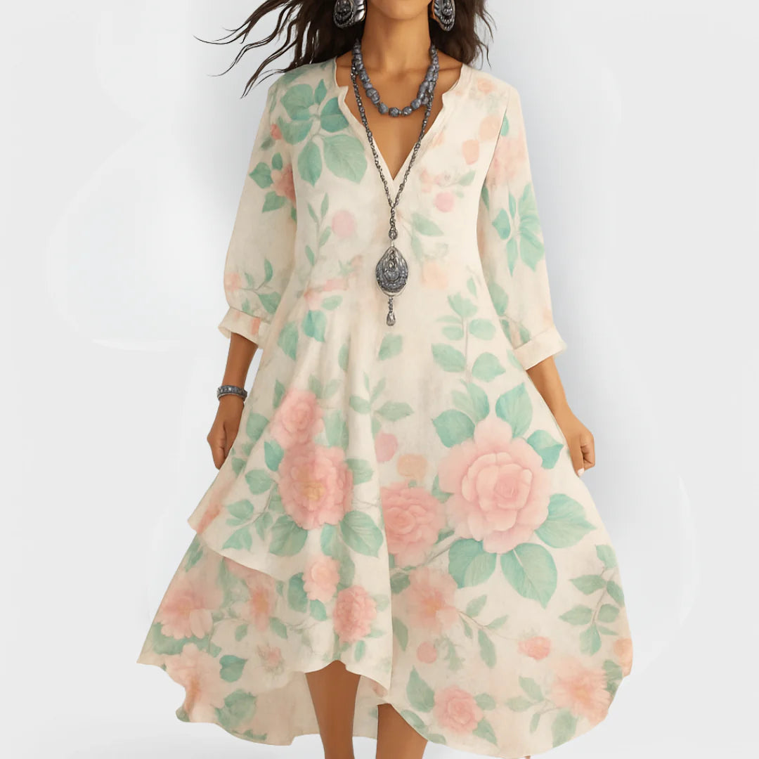 Margaret | Vintage Boho V-hals Jurk
