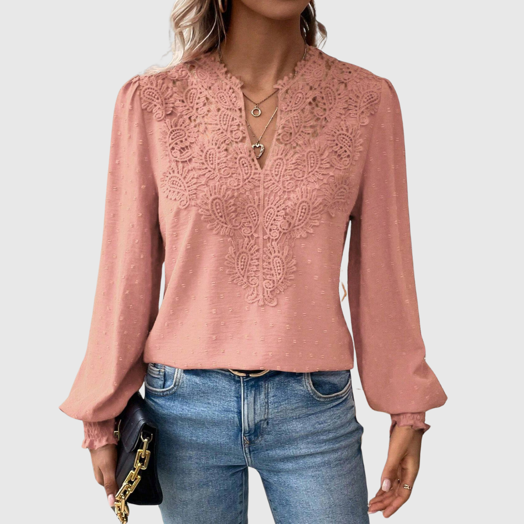 Elisabeth | Tijdloze kanten blouse met elegante details