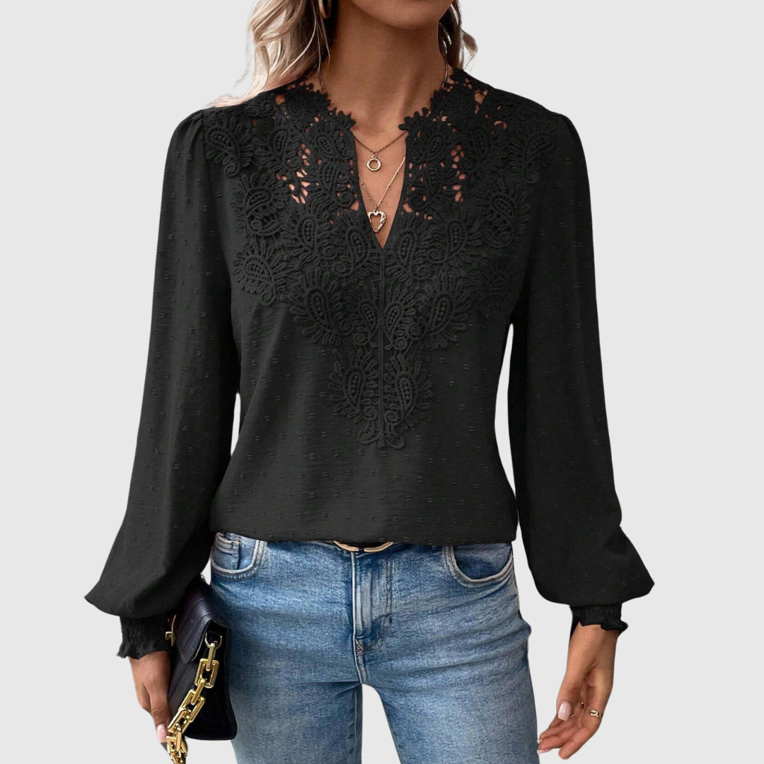 Elisabeth | Tijdloze kanten blouse met elegante details