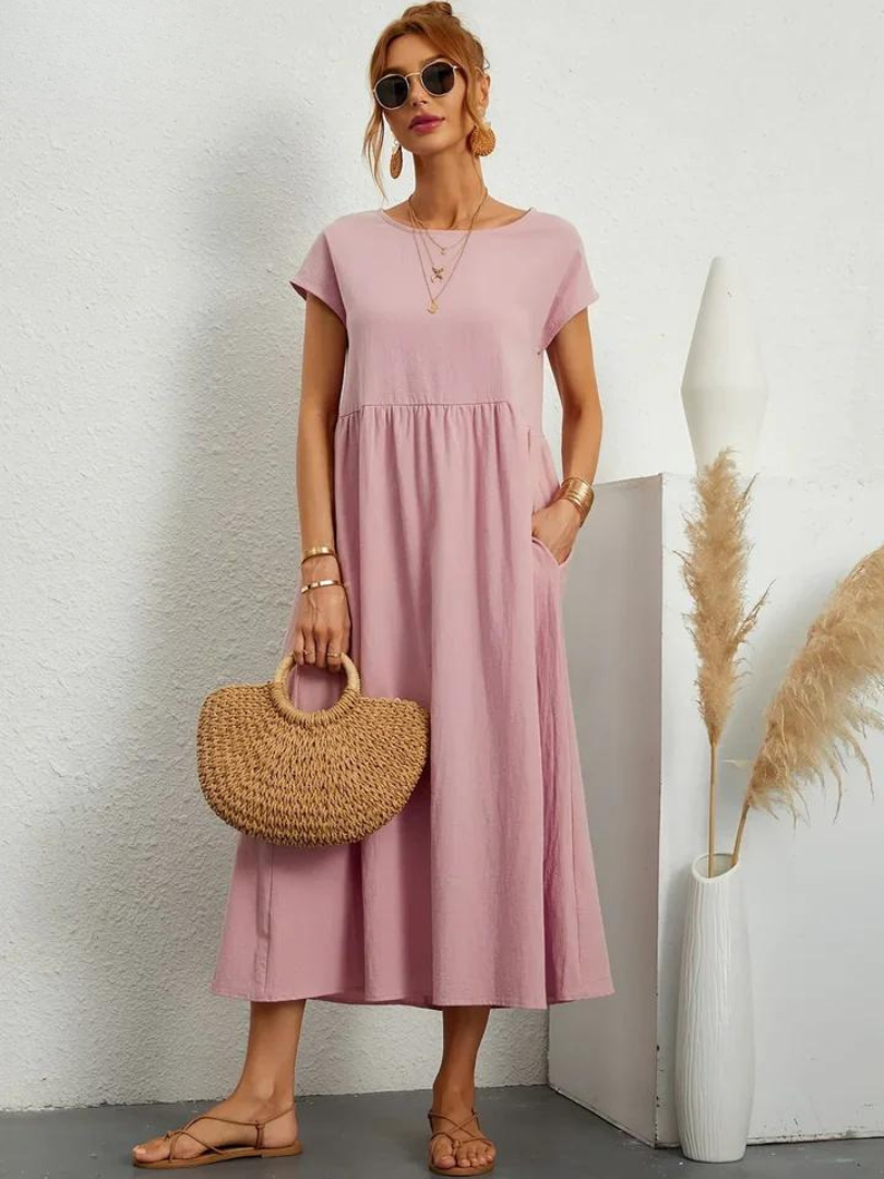 Ruby™ | Elegante Jurk van Katoen en Linnen