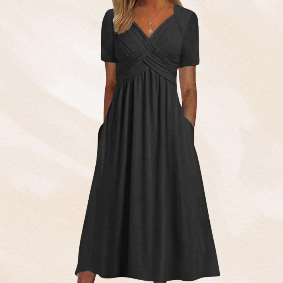 Mirella™ | Stijlvolle V-hals Jurk