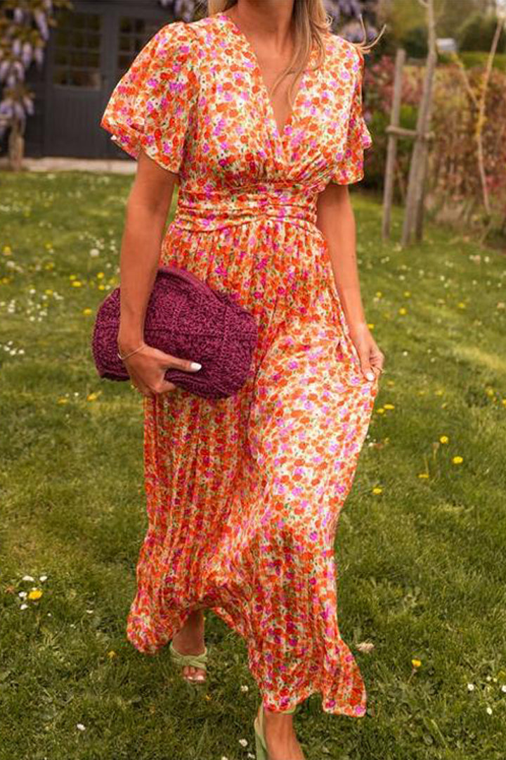 Pearl | Lange jurk met bloemen