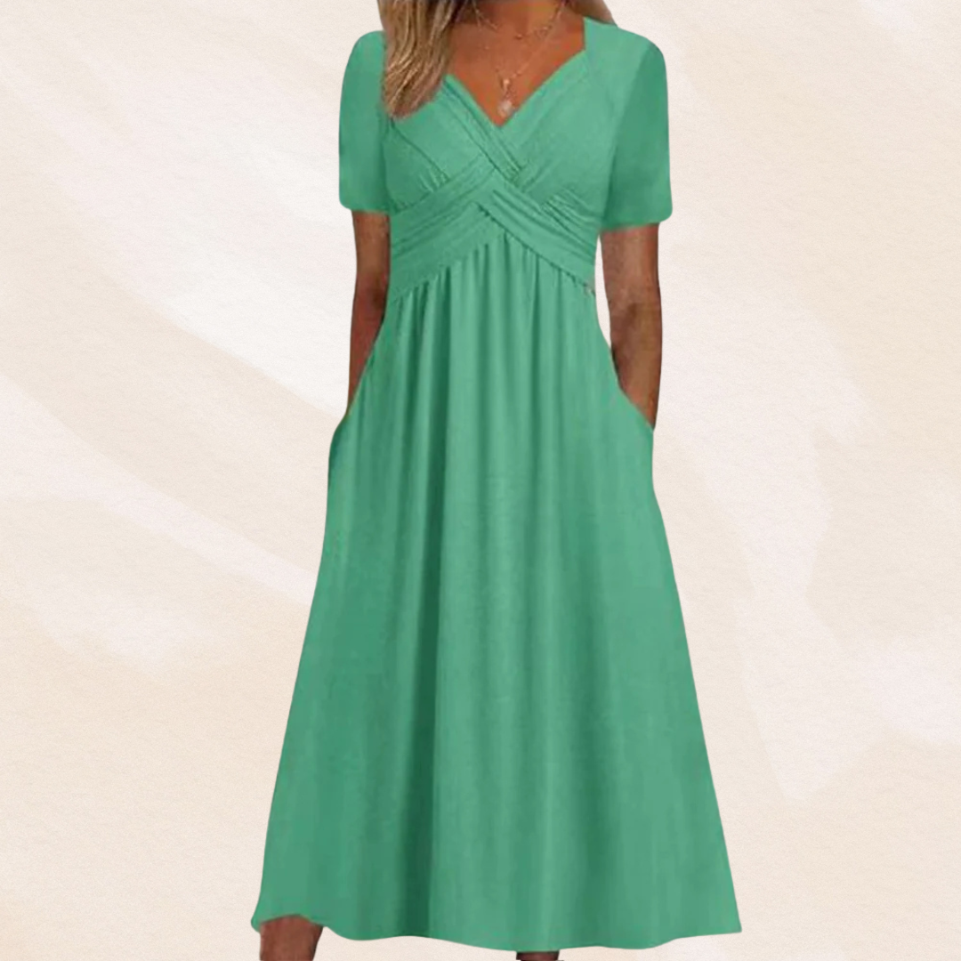 Mirella™ | Stijlvolle V-hals Jurk
