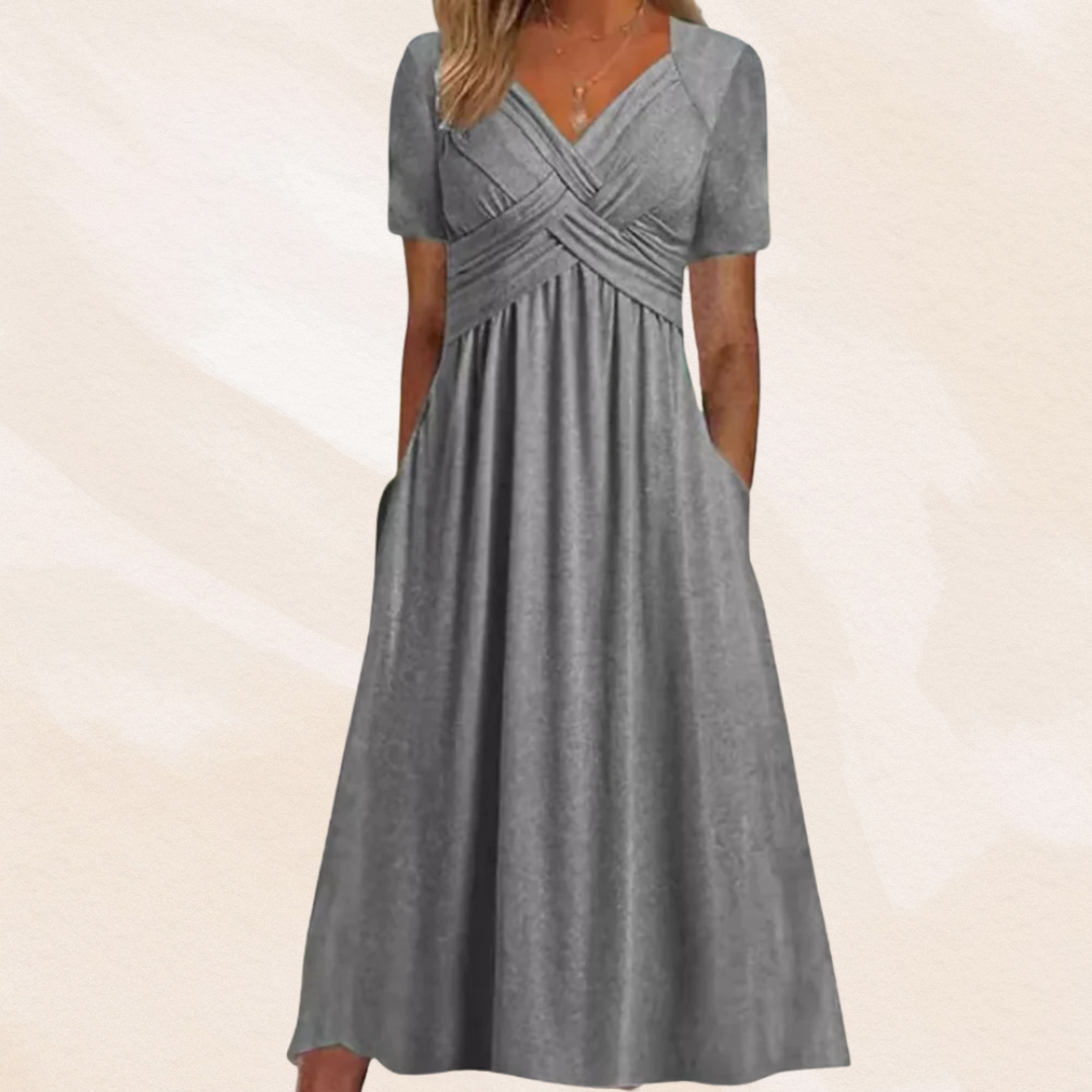 Mirella™ | Stijlvolle V-hals Jurk