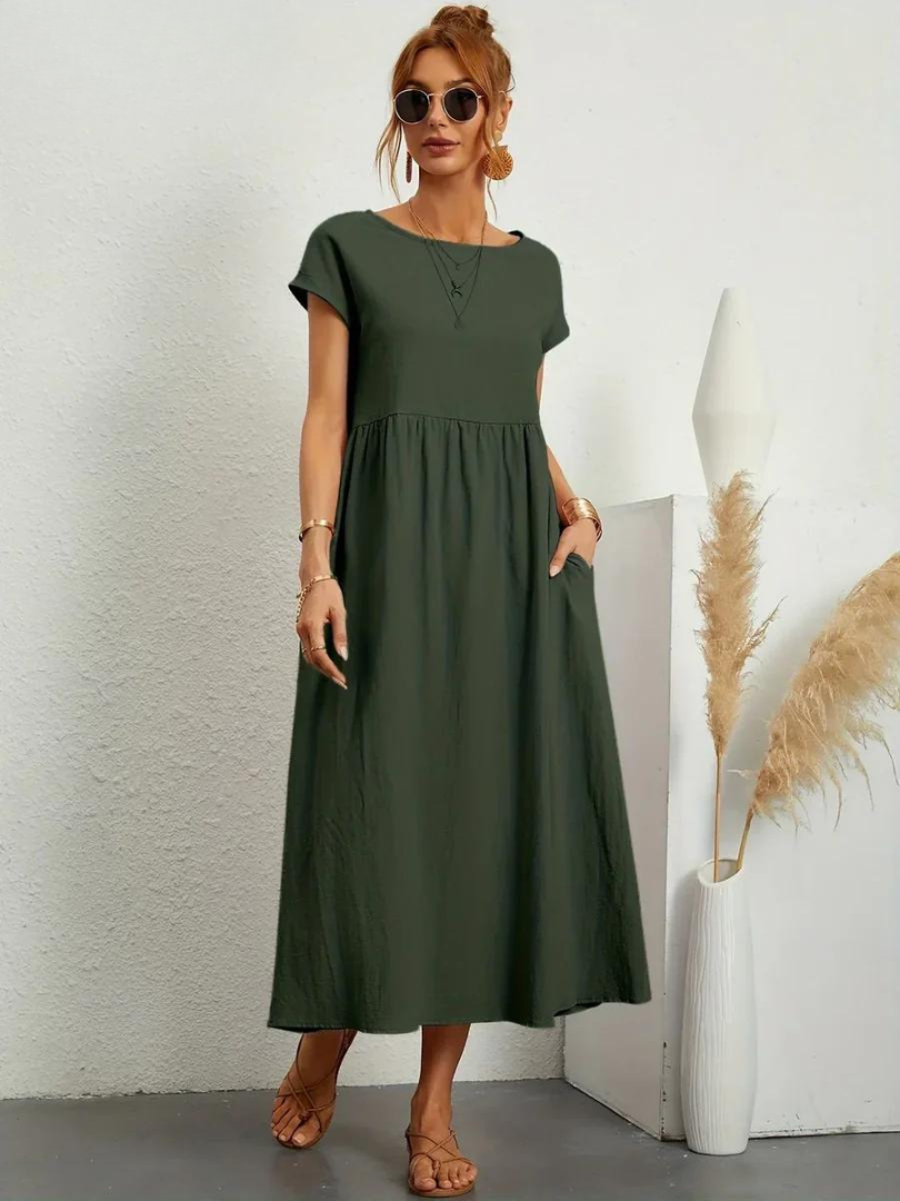 Ruby™ | Elegante Jurk van Katoen en Linnen