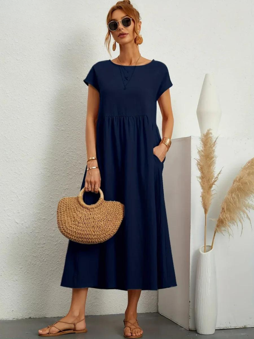 Ruby™ | Elegante Jurk van Katoen en Linnen