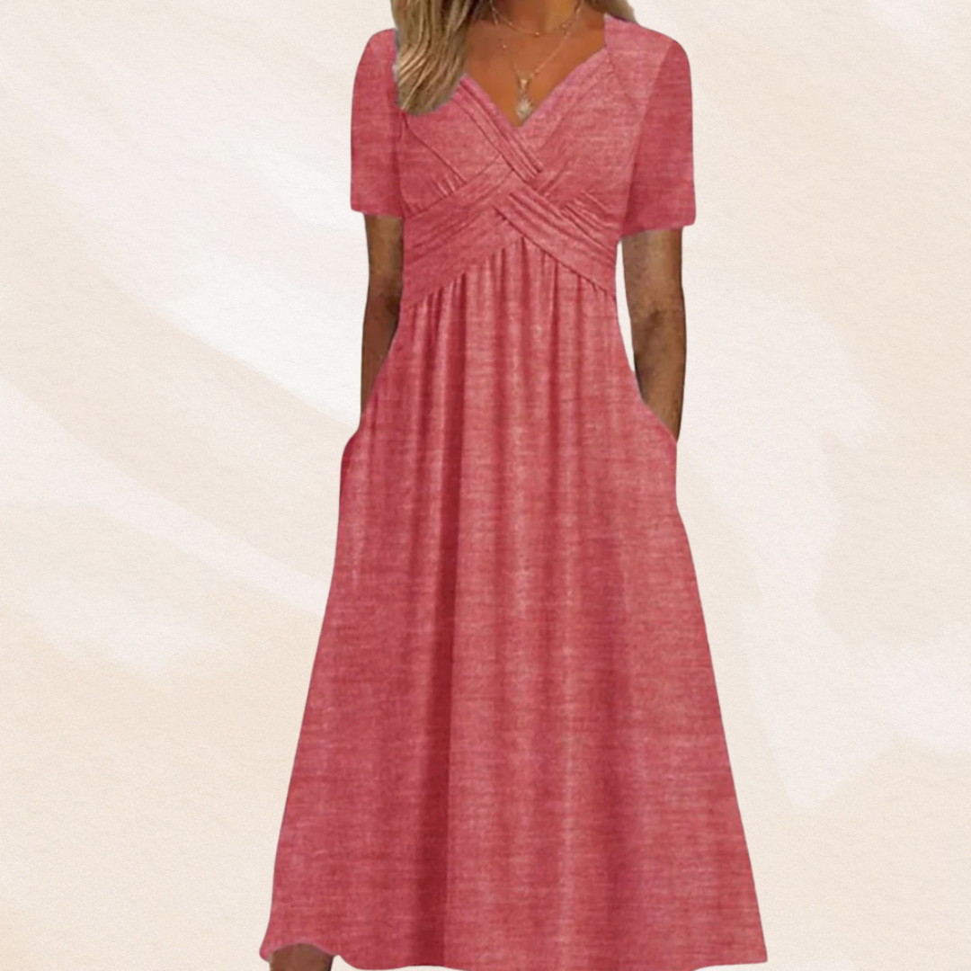 Mirella™ | Stijlvolle V-hals Jurk