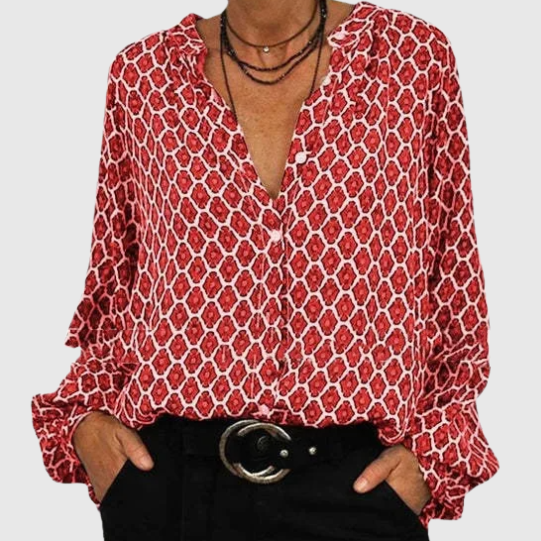 Emily | Elegante V-hals Blouse met Premium-Design