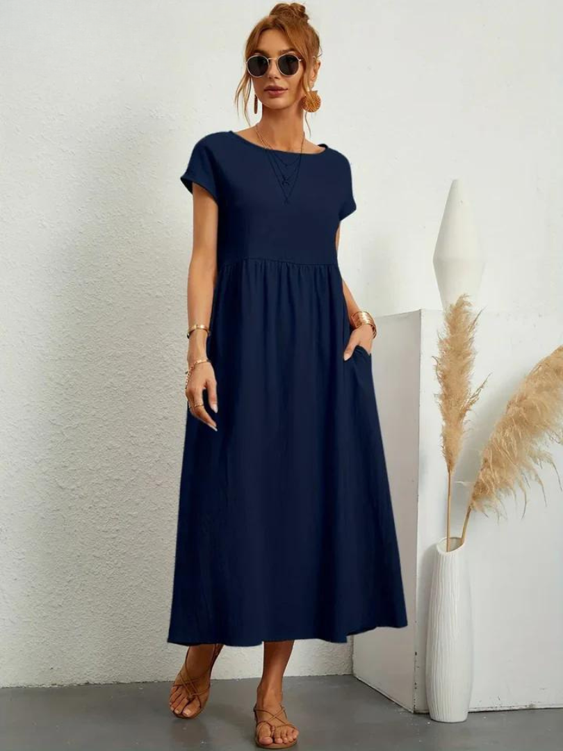 Ruby™ | Elegante Jurk van Katoen en Linnen