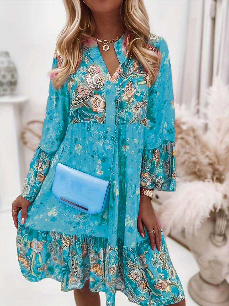 Gabriella | Stijlvolle Boho Jurk met Bloemenprint