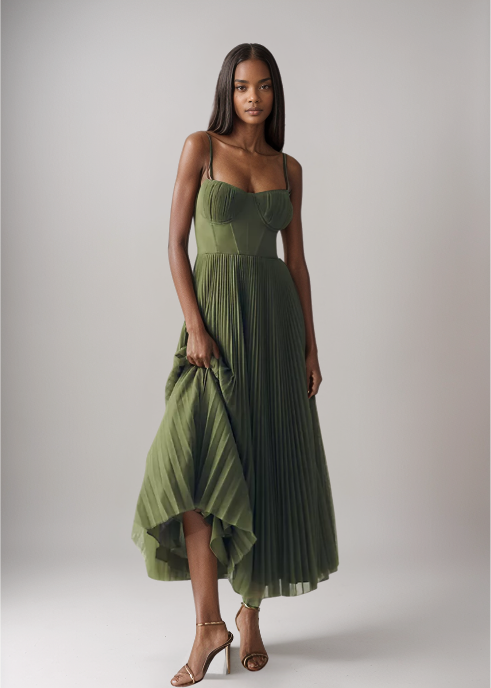 Elara™ | Korset-Plisseekleed van Tulle