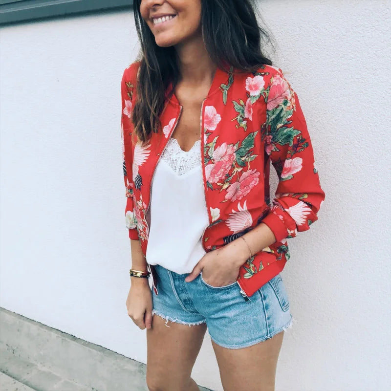 Nathalie | Bomberjack met trendy bloemenprint