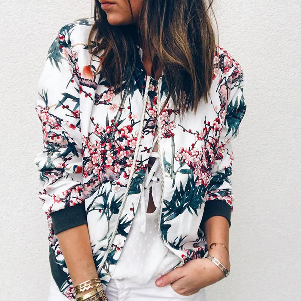 Nathalie | Bomberjack met trendy bloemenprint