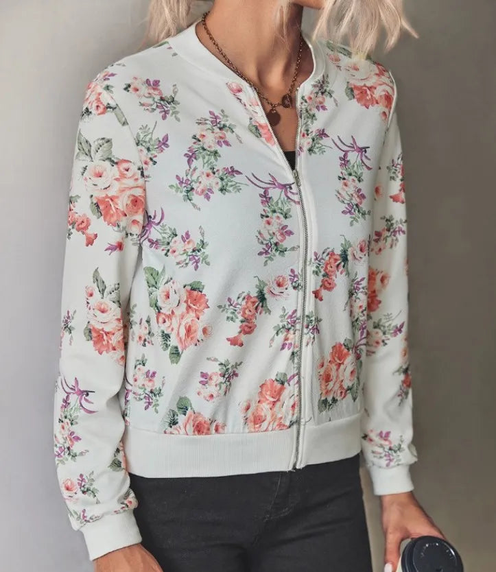Nathalie | Bomberjack met trendy bloemenprint