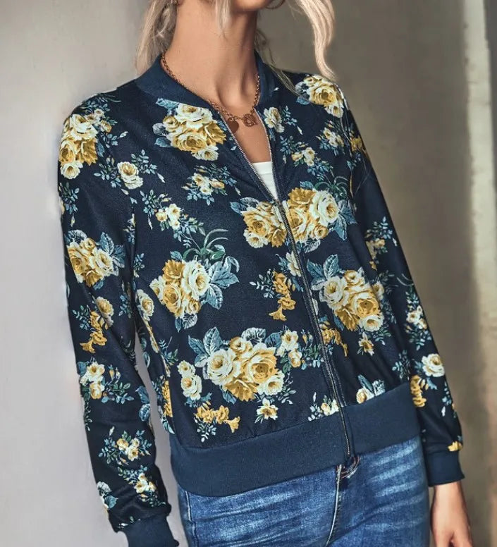 Nathalie | Bomberjack met trendy bloemenprint