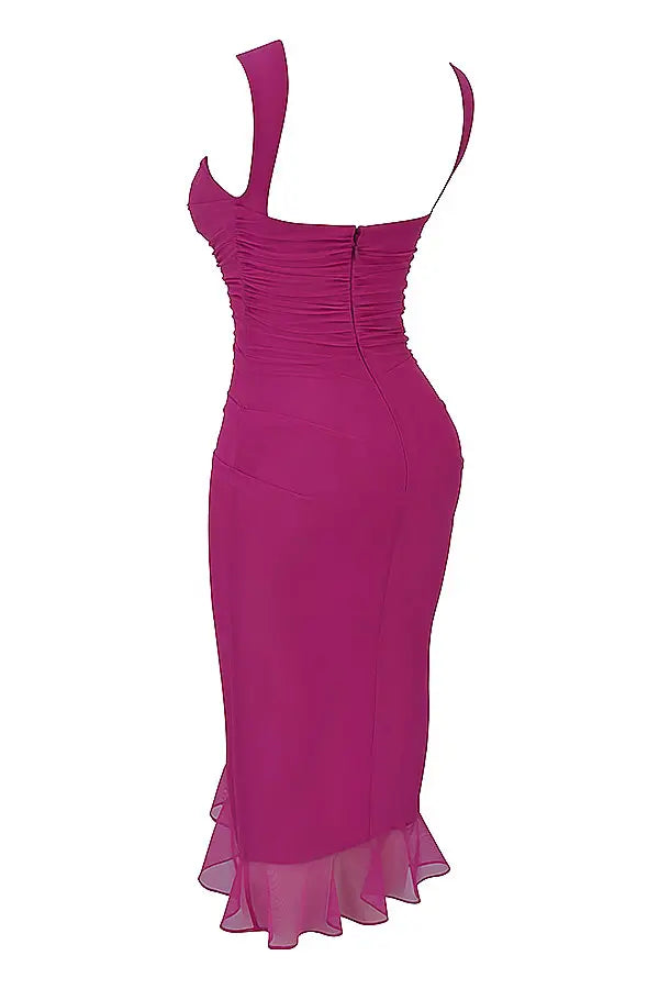Vivienne | Midikleid met Ruches