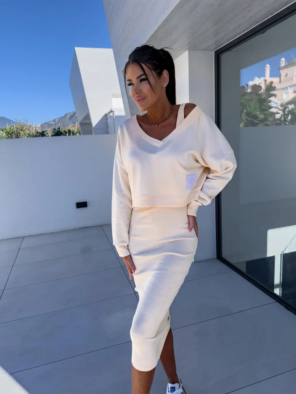Laurine | Casual Ensemble Jurk & Sweatshirt