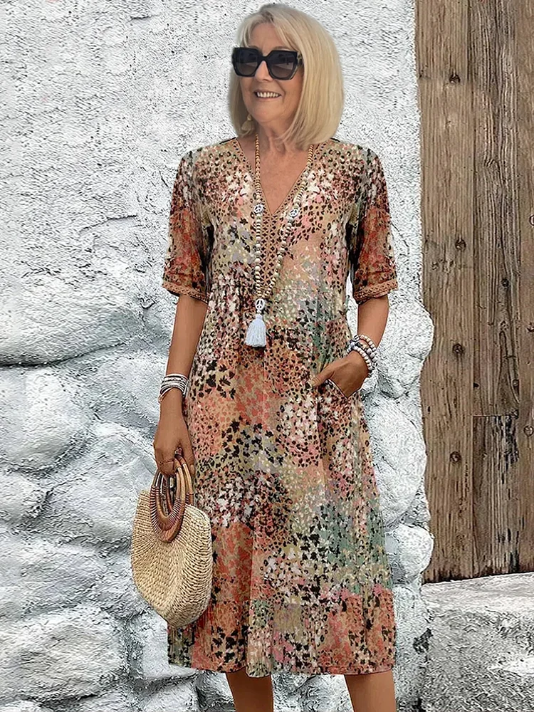 Helen | Elegante bloemige midi-jurk