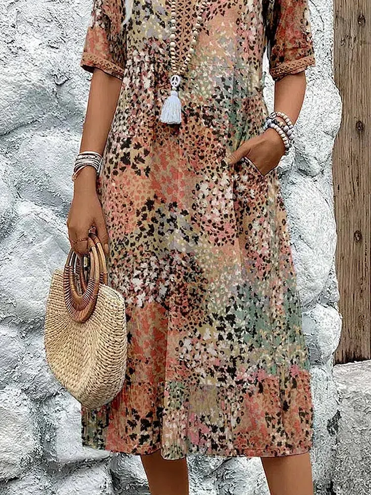 Helen | Elegante bloemige midi-jurk
