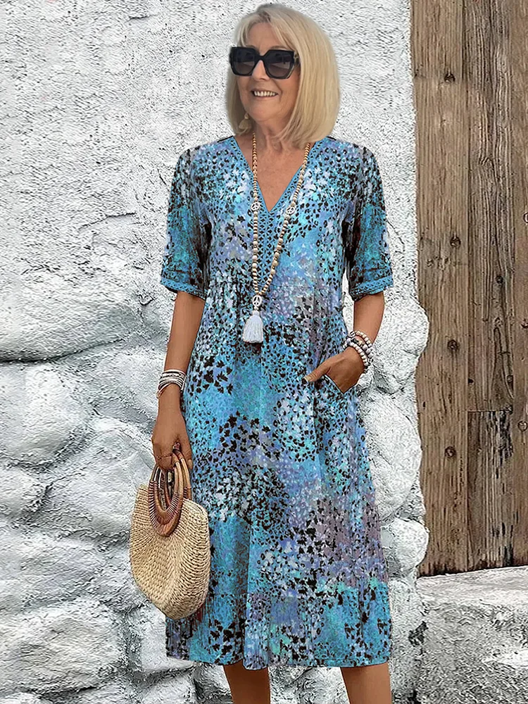 Helen | Elegante bloemige midi-jurk