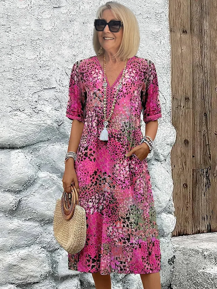 Helen | Elegante bloemige midi-jurk