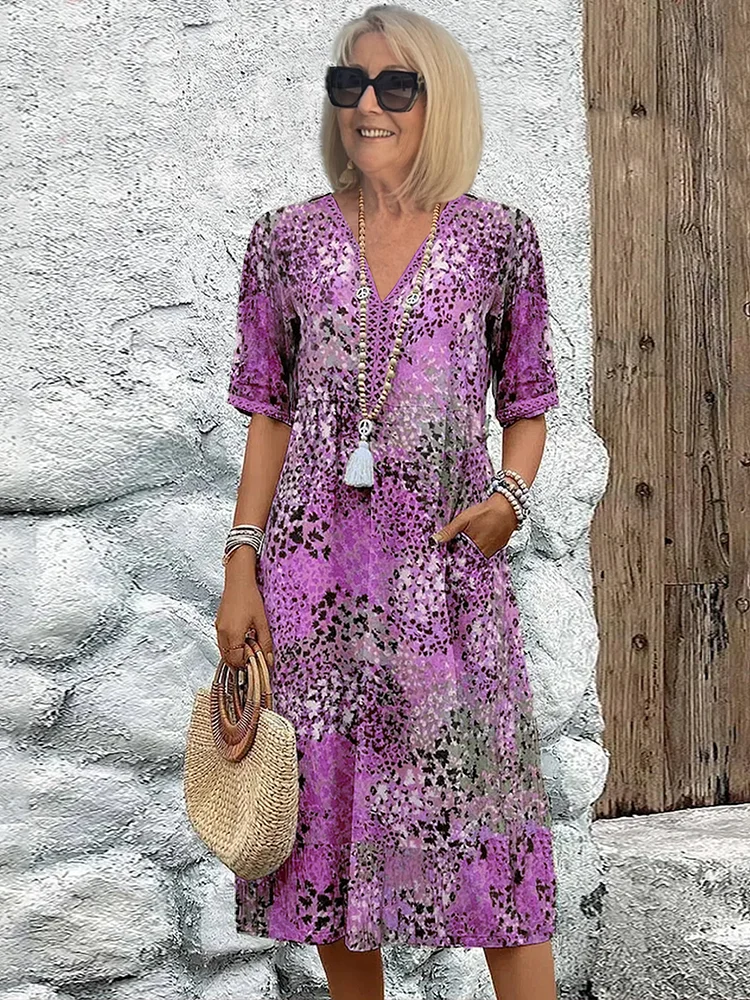 Helen | Elegante bloemige midi-jurk