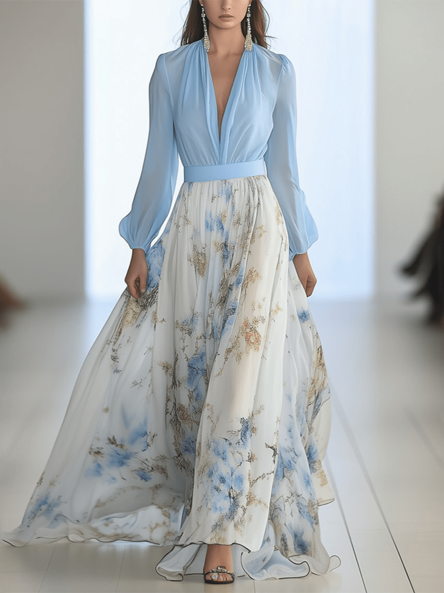 Stella™ | Lange Jurk met Bloemenprint