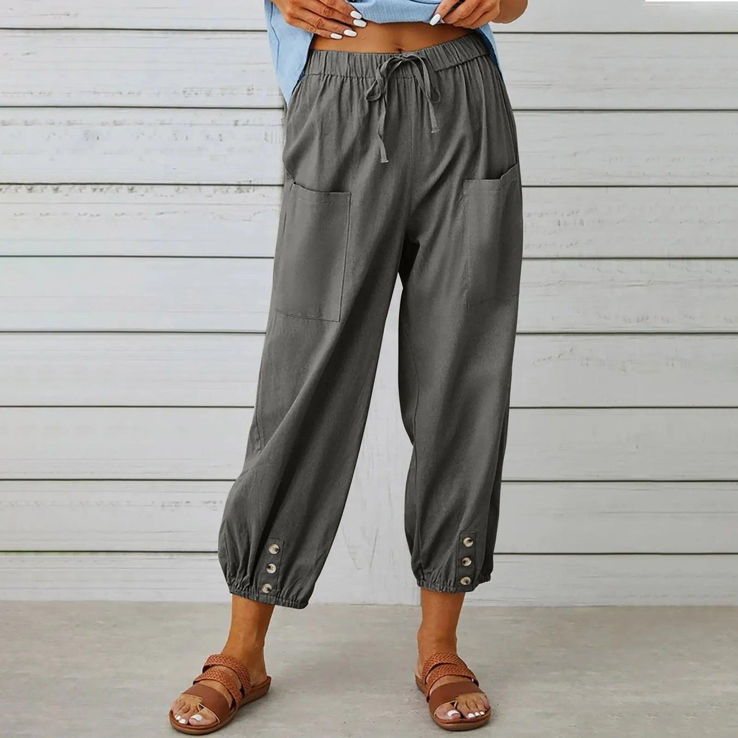 IVY | Vrouwen Zomer Katoen Linnen Broek Negen Minuten Broek