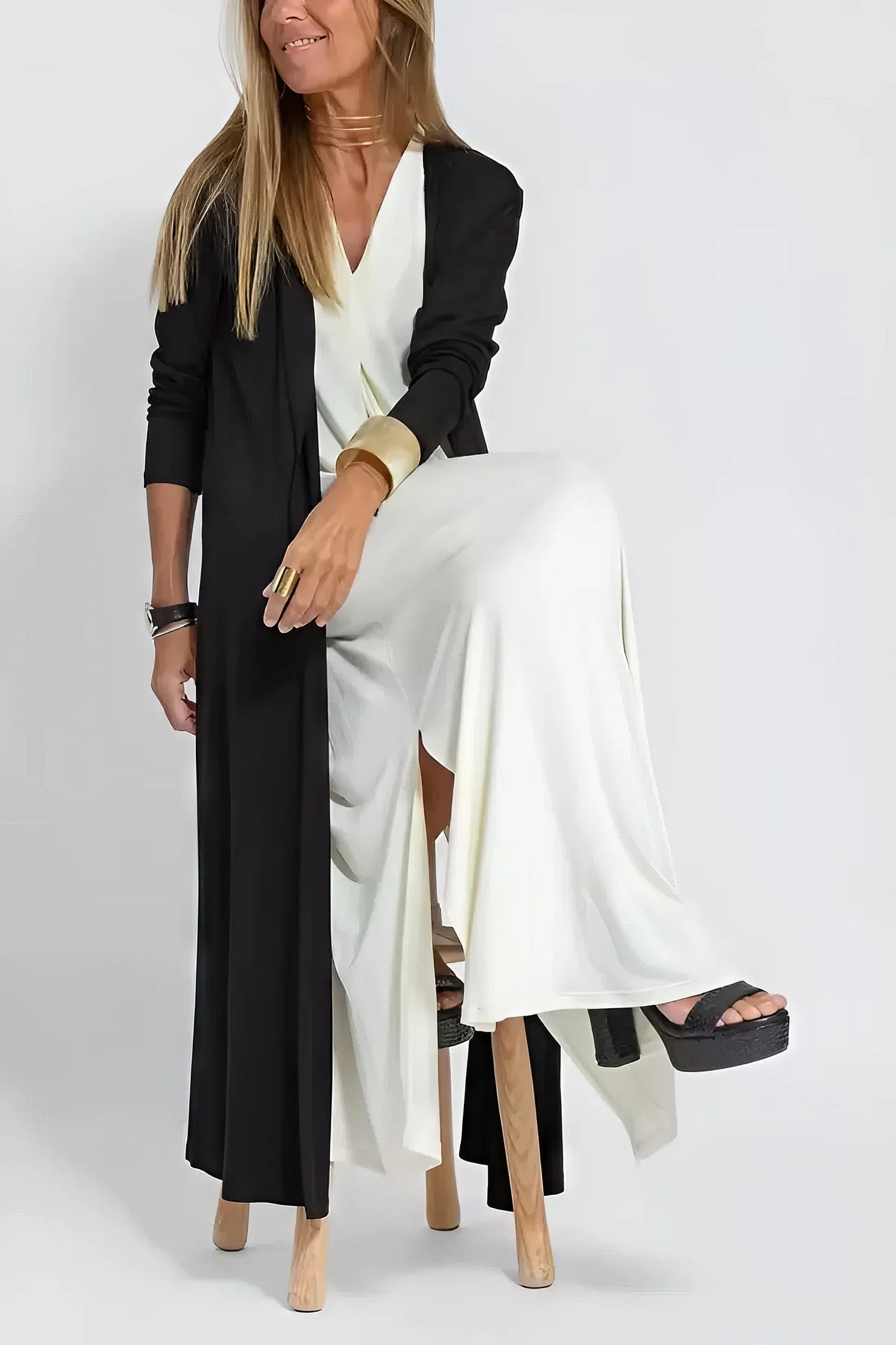 Lieve | Elegante Lange Jurk + Gratis Bijpassende Cardigan