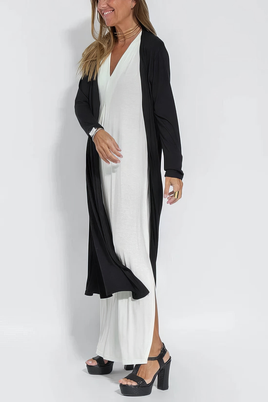 Lieve | Elegante Lange Jurk + Gratis Bijpassende Cardigan
