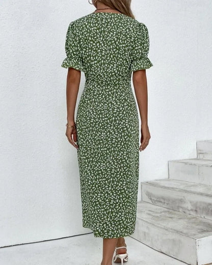 Rosa | Stijlvolle Bloemenprint V-hals Wrap Jurk