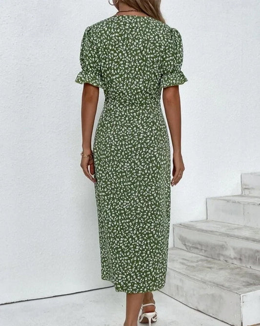 Rosa | Stijlvolle Bloemenprint V-hals Wrap Jurk