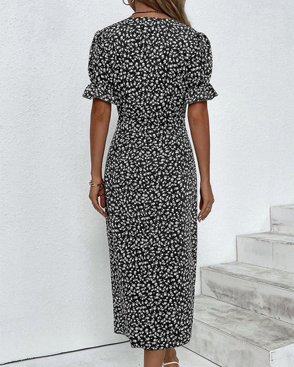Rosa | Stijlvolle Bloemenprint V-hals Wrap Jurk