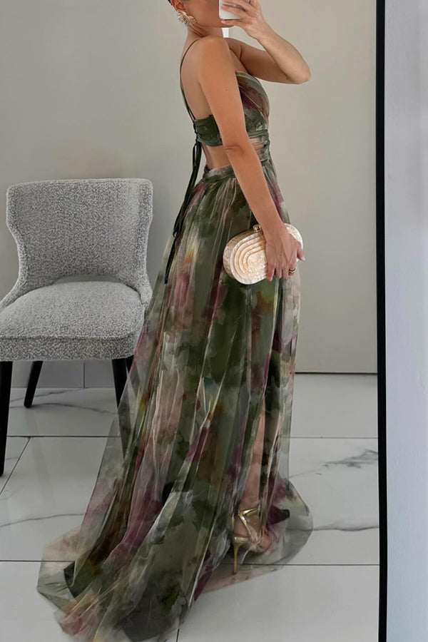 Floria - Lange jurk met bloemen