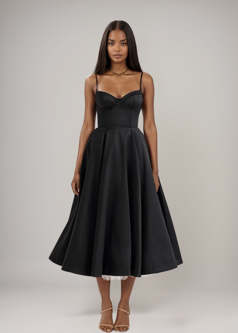 Jasmine™ | Satijnen Bustier Midi-jurk