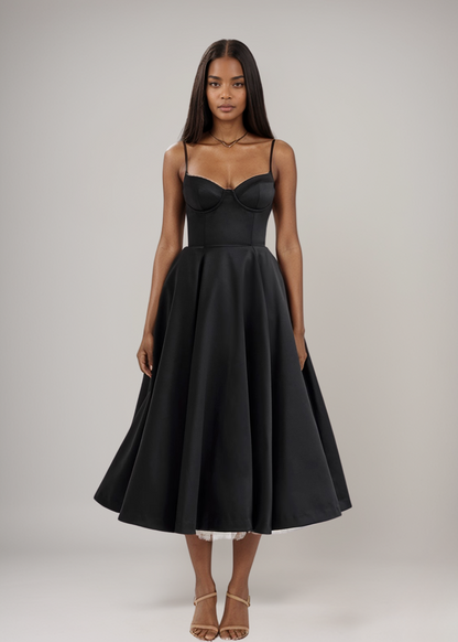 Jasmine™ | Satijnen Bustier Midi-jurk
