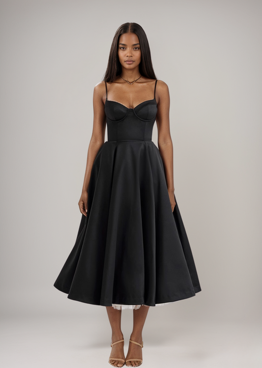Jasmine™ | Satijnen Bustier Midi-jurk