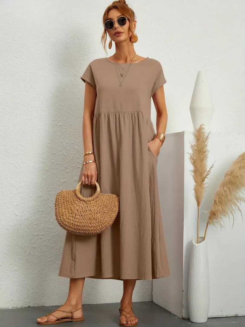 Ruby™ | Elegante Jurk van Katoen en Linnen
