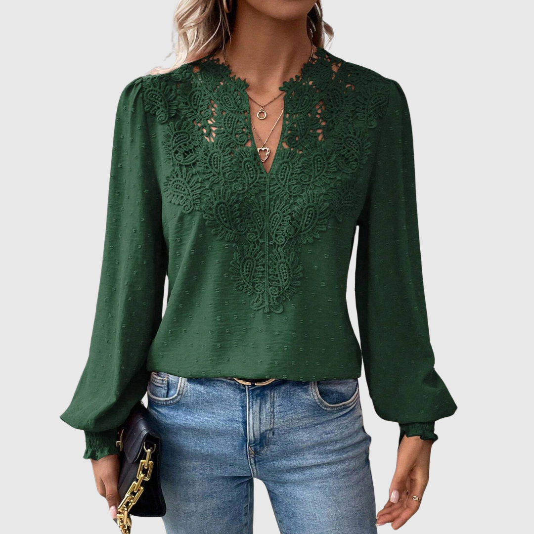 Elisabeth | Tijdloze kanten blouse met elegante details