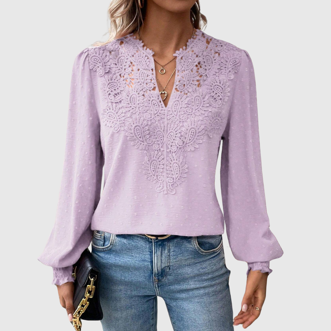 Elisabeth | Tijdloze kanten blouse met elegante details