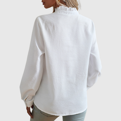 Charlotte | Gestreepte Blouse met Elegante Voile-Uiterlijk