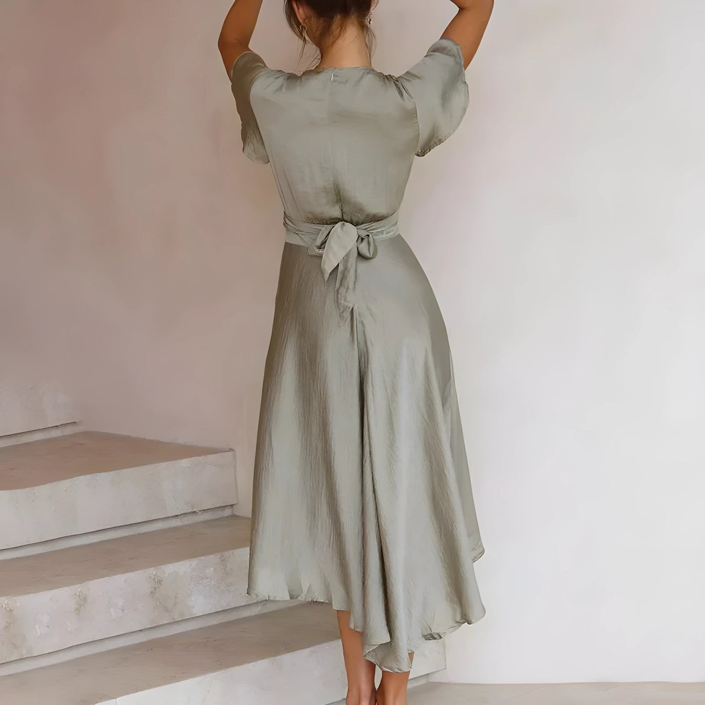 Erin™ | Midi-jurk met knoopdetail