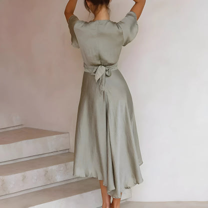 Erin™ | Midi-jurk met knoopdetail