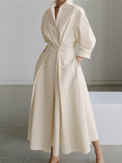 Clémence™ | Knopen Midi Jurk