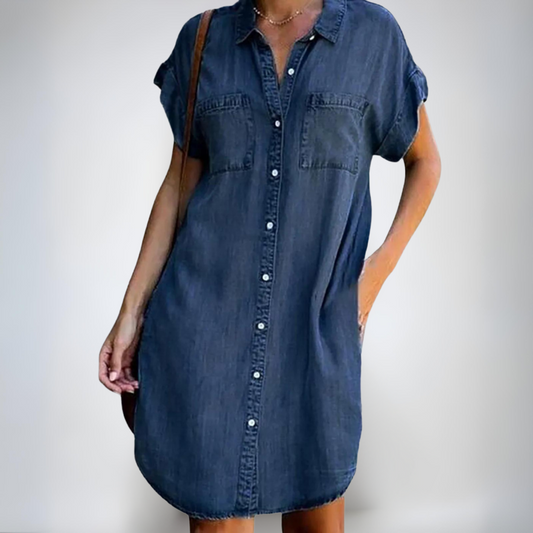 Tereza | Licht, casual, korte mouwen jurk