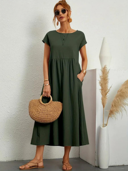 Ruby™ | Elegante Jurk van Katoen en Linnen