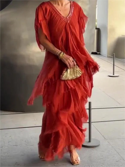Zunera™ - Elegante V-hals Lange Jurk