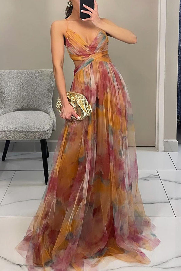Floria - Lange jurk met bloemen