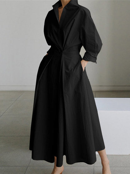 Clémence™ | Knopen Midi Jurk
