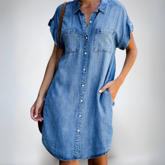Tereza | Licht, casual, korte mouwen jurk